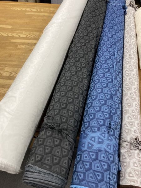 画像8: 生地:綿100%スクエア柄ジャガード(白/白) (8)