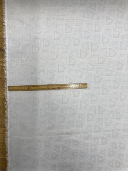 画像2: 生地:綿100%スクエア柄ジャガード(白/白) (2)