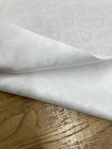 画像5: 生地:綿100%スクエア柄ジャガード(白/白) (5)