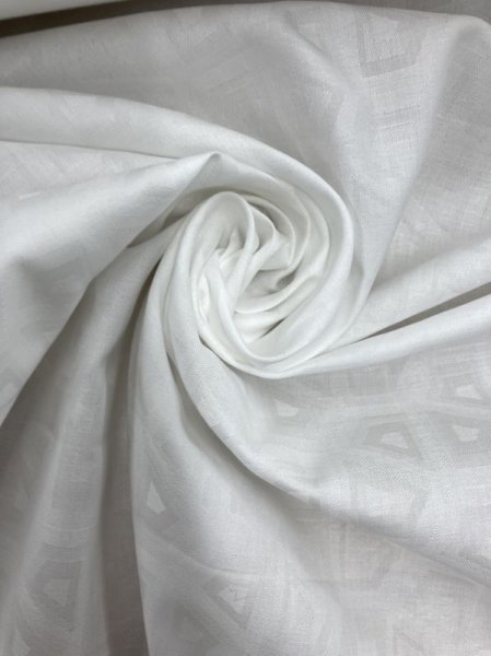 画像7: 生地:綿100%スクエア柄ジャガード(白/白) (7)