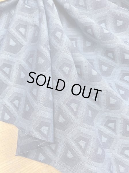 画像6: 生地:綿100%スクエア柄ジャガード(ブルー/水色) (6)