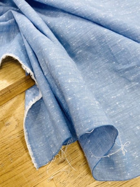 画像6: 生地:綿100%ネップ入りダンガリー(サックス) (6)