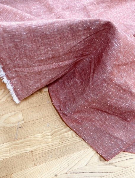 画像4: 生地:綿100%ネップ入りダンガリー(赤) (4)