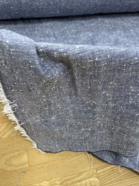 画像7: 生地:綿100%ネップ入りダンガリー(紺) (7)