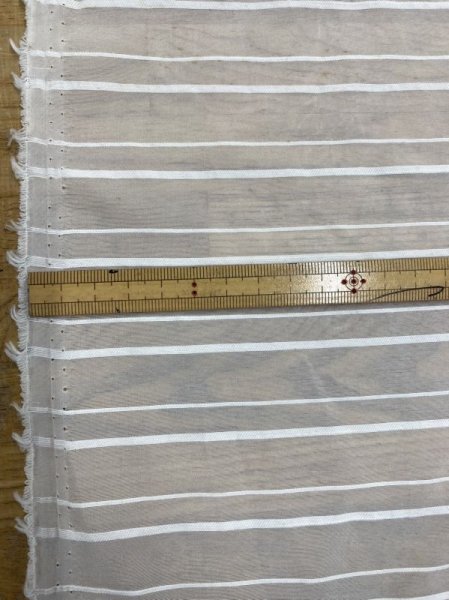 画像2: 生地:ポリエステル100%シアーボーダー(クリーム) (2)