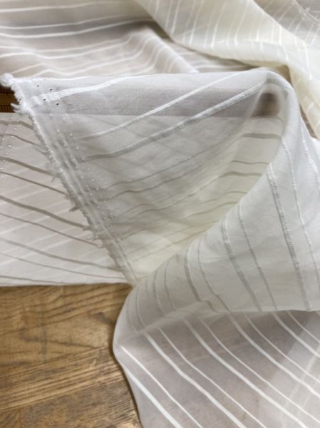 画像7: 生地:ポリエステル100%シアーボーダー(クリーム) (7)