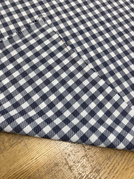画像3: 生地:ポリ100%かすれギンガムチェック(紺/白) (3)