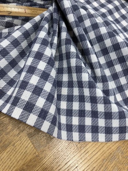 画像5: 生地:ポリ100%かすれギンガムチェック(紺/白) (5)