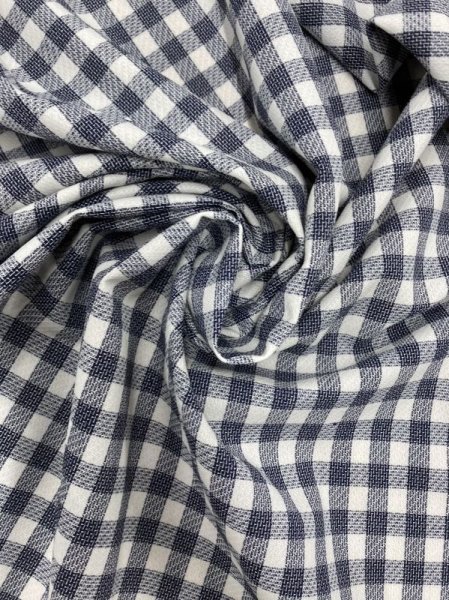画像6: 生地:ポリ100%かすれギンガムチェック(紺/白) (6)