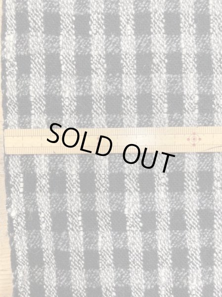 画像2: 生地:ポリウールチェック織りツイード(黒/生成) (2)