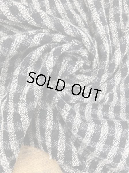 画像6: 生地:ポリウールチェック織りツイード(黒/生成) (6)