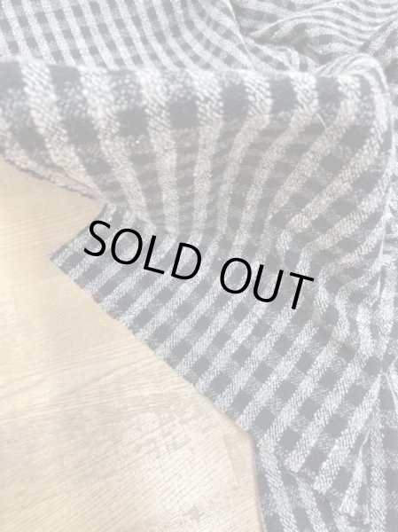 画像7: 生地:ポリウールチェック織りツイード(黒/生成) (7)