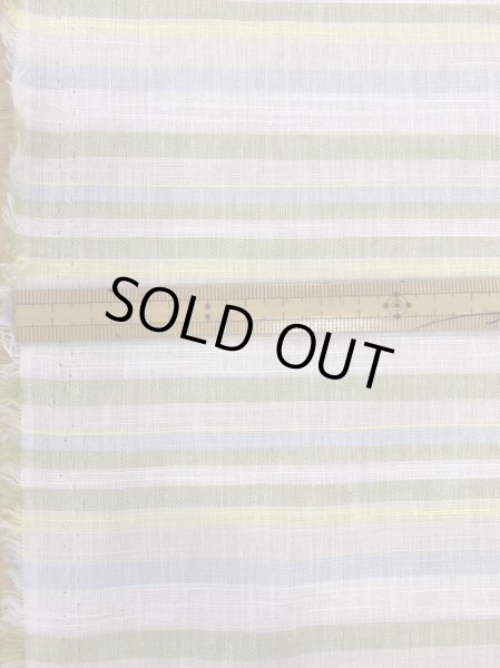 画像2: 生地:綿100%マルチボーダー柄プリント(グリーン系) (2)