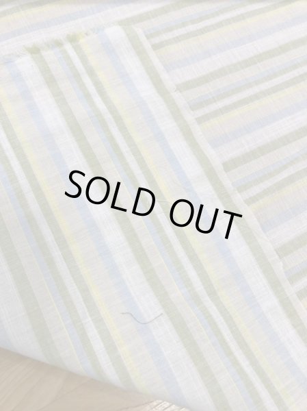 画像3: 生地:綿100%マルチボーダー柄プリント(グリーン系) (3)