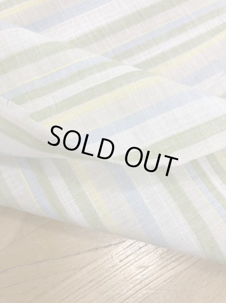 画像4: 生地:綿100%マルチボーダー柄プリント(グリーン系) (4)