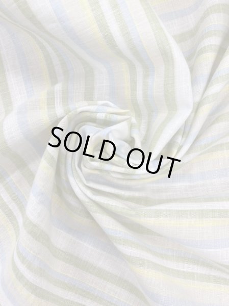 画像6: 生地:綿100%マルチボーダー柄プリント(グリーン系) (6)