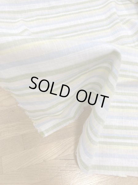 画像7: 生地:綿100%マルチボーダー柄プリント(グリーン系) (7)