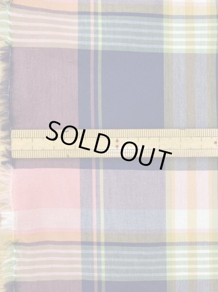 画像2: 生地:綿100%チェック柄プリント(紺/ピンク) (2)