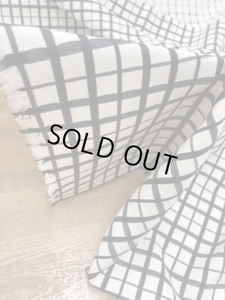 画像6: 生地：ポリ100％格子柄プリント（生成／黒） (6)