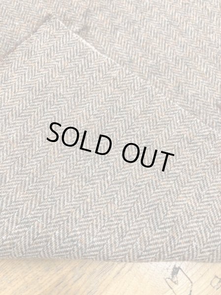 画像3: 生地:ネップ入りヘリンボーン織りウールポリエステル(茶系) (3)