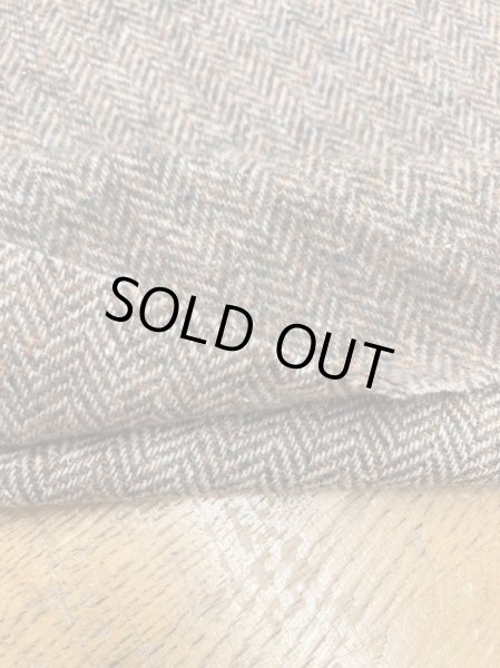 画像4: 生地:ネップ入りヘリンボーン織りウールポリエステル(茶系) (4)