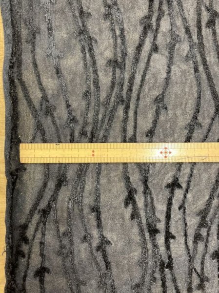 画像2: 生地:ポリ100%シアー素材フロッキー加工(黒) (2)