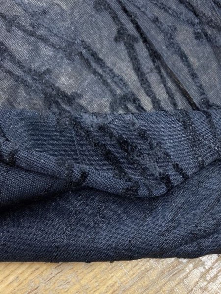 画像4: 生地:ポリ100%シアー素材フロッキー加工(黒) (4)