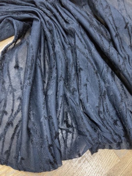 画像5: 生地:ポリ100%シアー素材フロッキー加工(黒) (5)