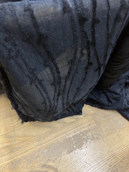 画像7: 生地:ポリ100%シアー素材フロッキー加工(黒) (7)