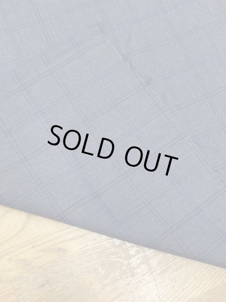 画像2: 生地:チェック織りウールポリエステル(濃グレー/グレー) (2)