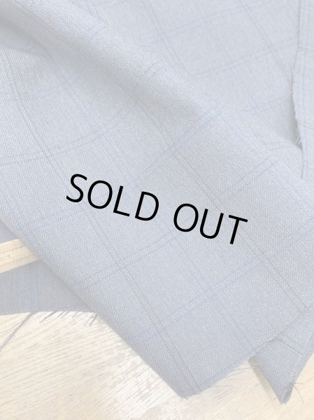 画像4: 生地:チェック織りウールポリエステル(濃グレー/グレー) (4)