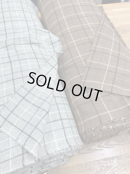 画像8: 生地:チェック柄ウールポリナイロン(薄緑/黒/白) (8)