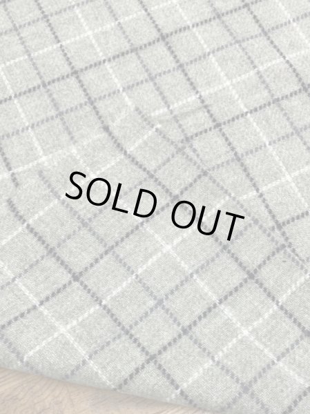 画像3: 生地:チェック柄ウールポリナイロン(薄緑/黒/白) (3)