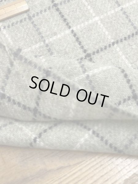 画像4: 生地:チェック柄ウールポリナイロン(薄緑/黒/白) (4)