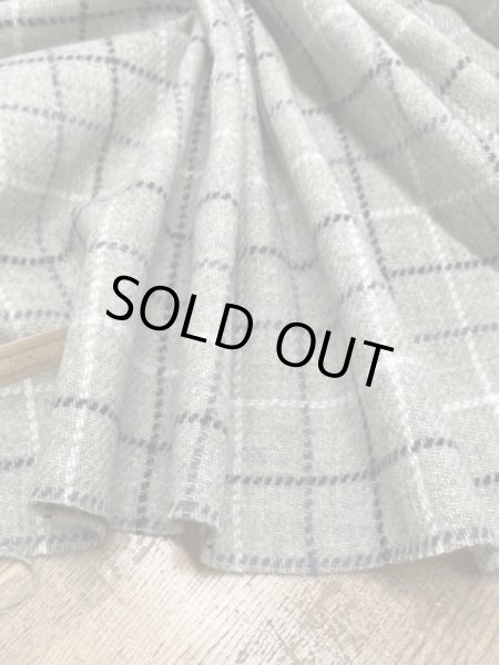 画像5: 生地:チェック柄ウールポリナイロン(薄緑/黒/白) (5)