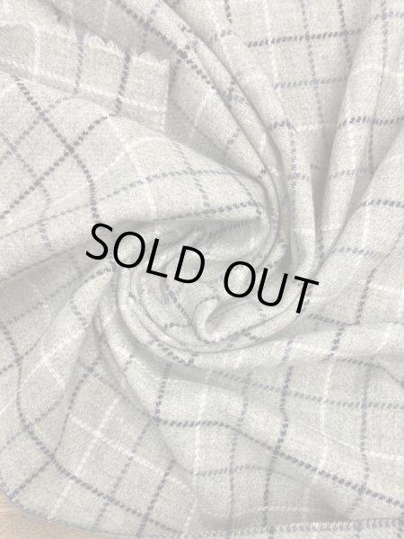 画像6: 生地:チェック柄ウールポリナイロン(薄緑/黒/白) (6)