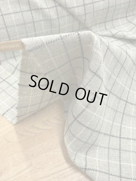 画像7: 生地:チェック柄ウールポリナイロン(薄緑/黒/白) (7)