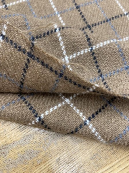 画像4: 生地:チェック柄ウールポリナイロン(茶/黒/白) (4)