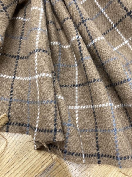 画像6: 生地:チェック柄ウールポリナイロン(茶/黒/白) (6)