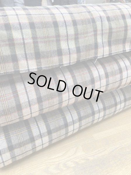 画像7: 生地:タータンチェック柄ウールポリ(ベージュ/緑黒赤) (7)