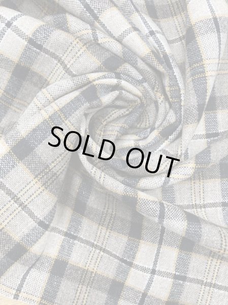 画像6: 生地:タータンチェック柄ウールポリ(ベージュ/グレー黒黄) (6)