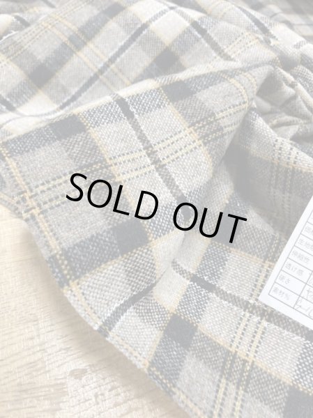 画像7: 生地:タータンチェック柄ウールポリ(ベージュ/グレー黒黄) (7)