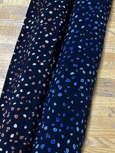 画像7: 生地:ポリエステル100%ツブツブプリント(紺/青) (7)
