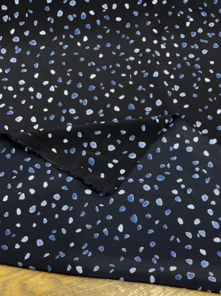 画像3: 生地:ポリエステル100%ツブツブプリント(紺/青) (3)