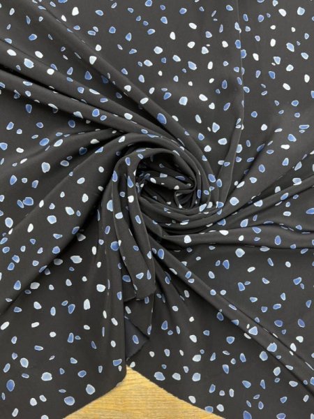 画像6: 生地:ポリエステル100%ツブツブプリント(紺/青) (6)