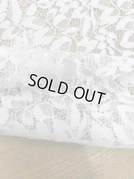 画像4: 生地:ポリ100%刺繍ケミカルレース生地(オフ白) (4)