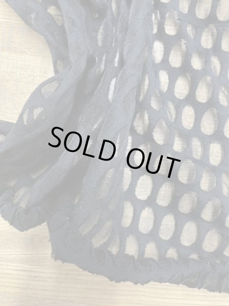 画像5: 生地:綿ポリオパール穴あきニット(黒) (5)