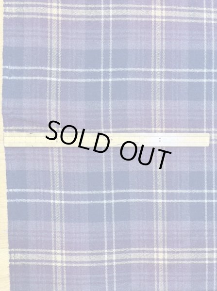 画像2: 生地：チェック柄100％ウール（紫／黄） (2)