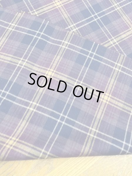 画像3: 生地：チェック柄100％ウール（紫／黄） (3)