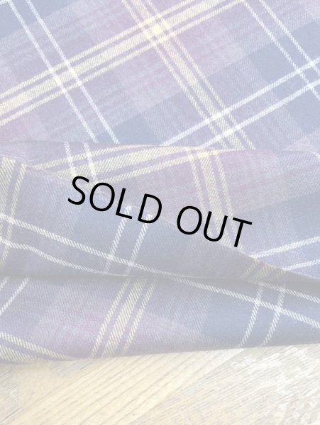 画像4: 生地：チェック柄100％ウール（紫／黄） (4)